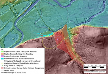 Figure  SEQ Figure \* ARABIC 3: LIDAR survey of Repton which clearly shows the Trent and also the palaeochannels to the north of the enclosure (Environment Agency 2015)